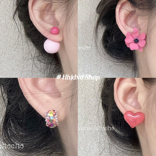 Bong bóng hồng hàn quốc niche thiết kế playful bông tai dễ thương 2023 phong cách mới hợp thời trang bông tai nữ