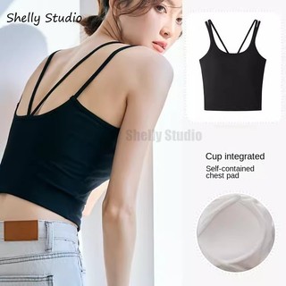 S-xl yoga thể thao áo ngực crop top cao cấp đệm top làm đẹp lưng slim crop top