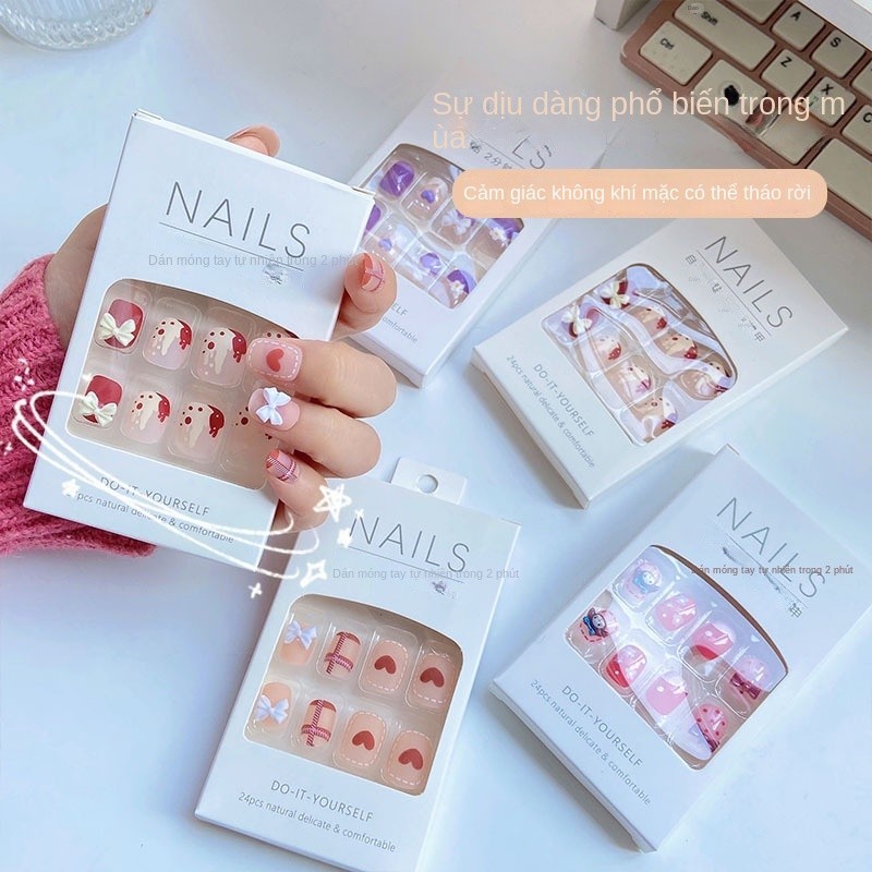 Mofa Meiren Miếng Dán Gel Trang Trí Móng Tay Ngắn Có Thể Tháo Rời