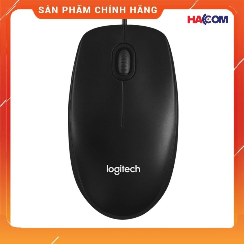 Chuột Logitech B100 Black, có dây kết nối USB