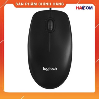 Chuột logitech b100 black, có dây kết nối usb