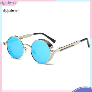 Kỹ thuật số| nam nữ retro vintage kính steampunk tròn kim loại uv400 kính mát