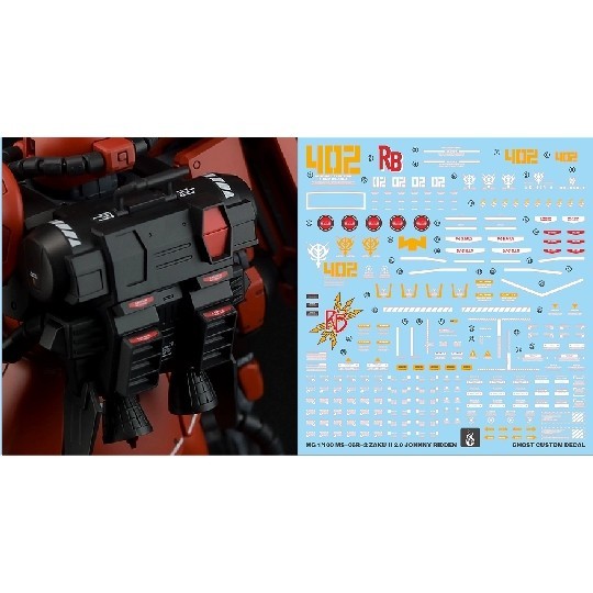 YAN  GHOST MG  ZAKU2.0 JOHNNY RIDDEN  Water Slide Decal