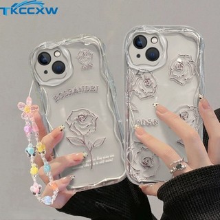 Ốp Lưng Hoa Hồng Trong Suốt Cho Samsung Galaxy S24 S23 S22 Ultra S24 Plus S23 S21 S20 FE J7 Prime M34 M13 M32 M12 F12 F04 Ốp Điện Thoại Vồng Cong Cạnh Bóng Mềm