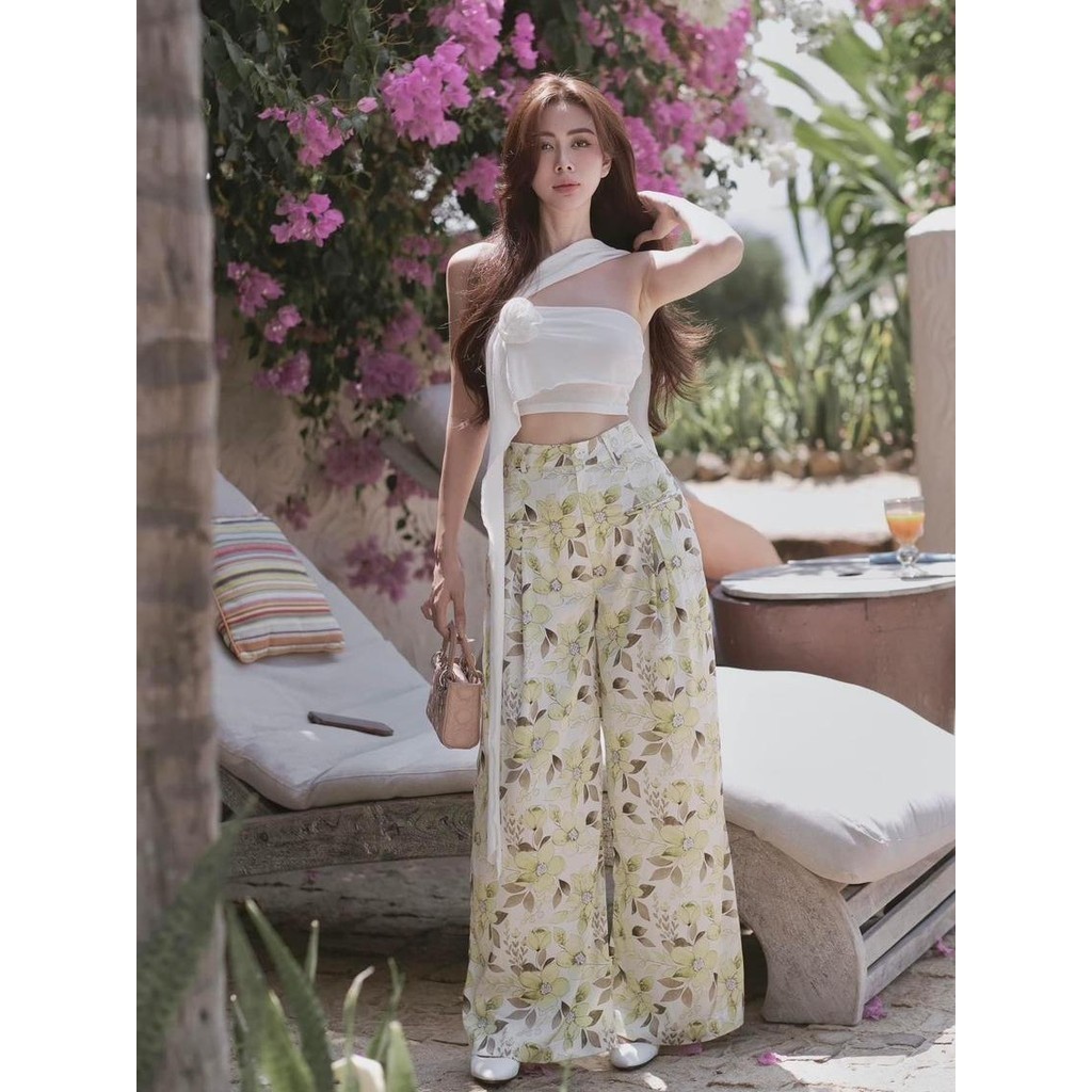 Set Áo Quây Ngang Quần Lụa Hoa TKCC ASHYLEY