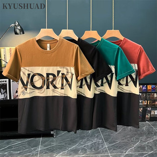 Áo thun nam ngắn tay KYUSHUAD phong cách Hàn Quốc khâu đơn giản thời trang đường phố dáng rộng và đa năng