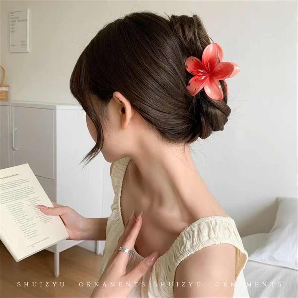 Kẹp Tóc Hình Cá Mập Đính Hoa Nhiều Màu Sắc Phong Cách Hawaii Dễ Thương Quyến Rũ Cho Nữ