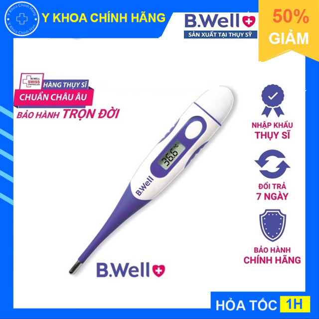 Nhiệt kế điện tử B.Well Swiss WT-04 standard - Chống nước, gọn nhẹ, dễ sử dụng cho trẻ em và người l
