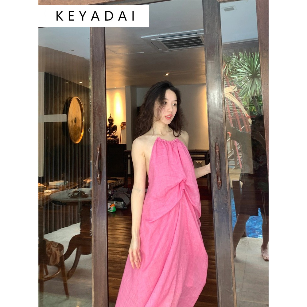 KEYADAI Váy đi biển Váy Đầm Váy nữ body đầm Cute INS Cổ điển hàn quốc WLQ2430V2Q 13Z240329 | BigBuy360 - bigbuy360.vn