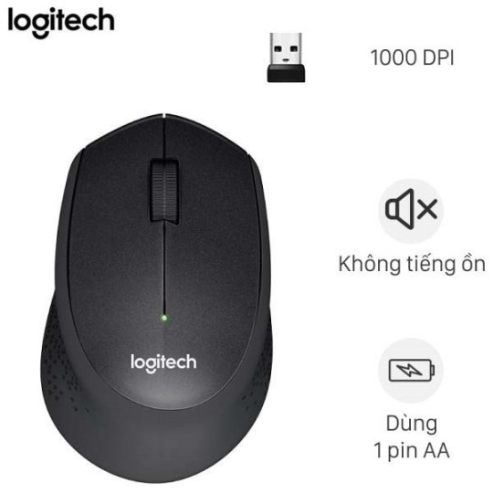 (XỊN) Chuột Máy Tính Không Dây Logitech M330