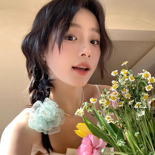 Trắng Ánh Trăng Organza Hoa Tóc Nữ Bên Nổ Kẹp Nguyên Chất Desire Kẹp Tóc Mùa Xuân