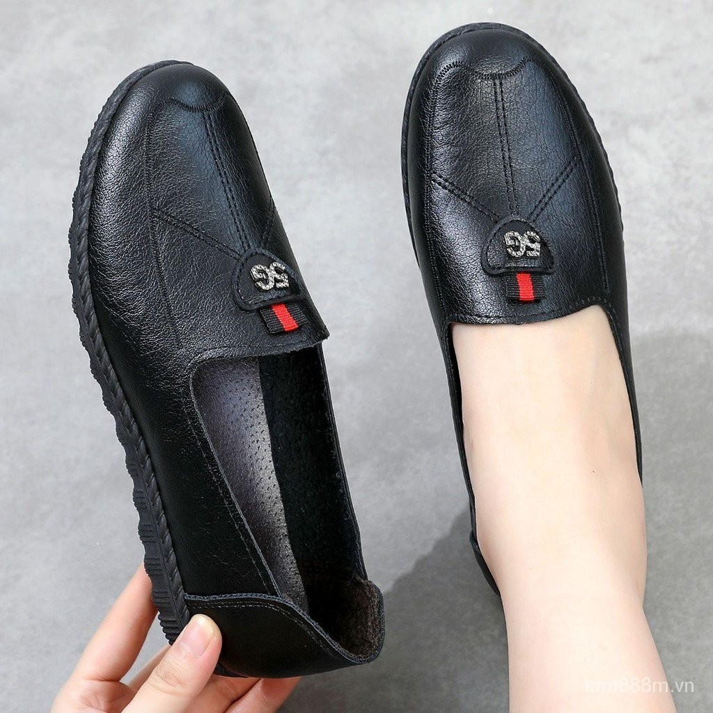 Giày Đứng Dài Không Mệt Mỏi Mẹ Giày Đơn Nữ Slip-On Đế Mềm Chống Trơn Trượt Không Mệt Mỏi Trung Niên El031924 Hvp0