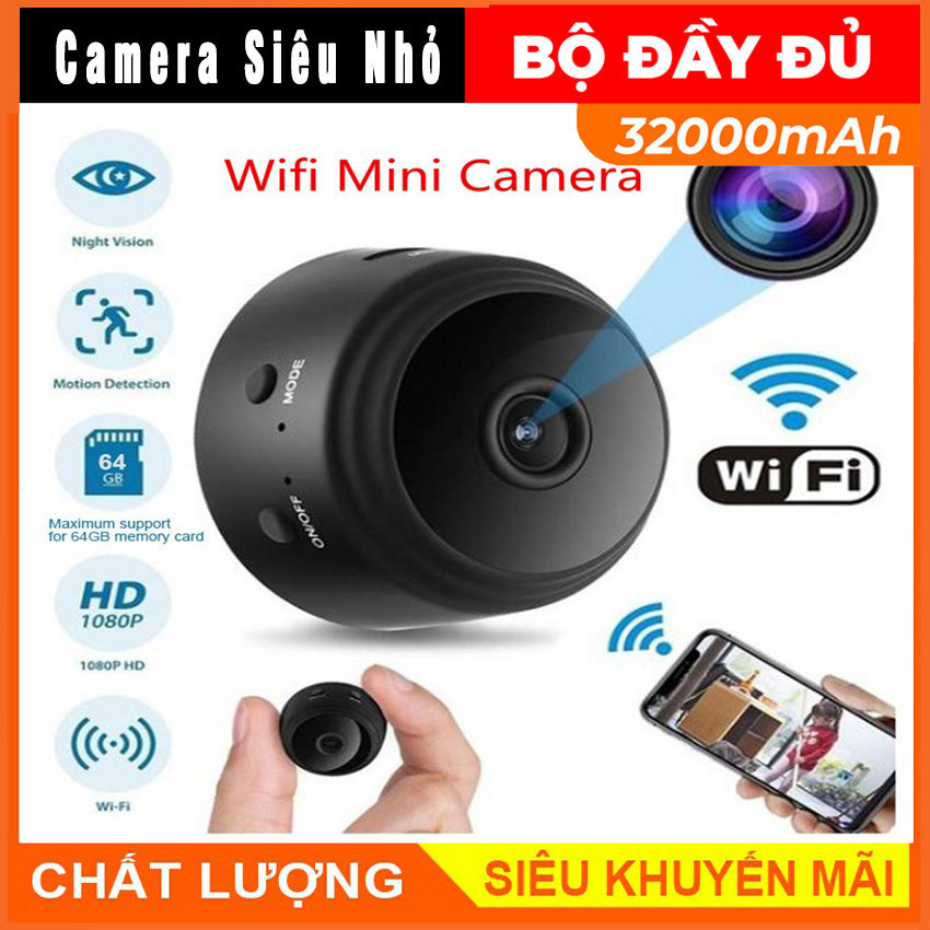 Camera Siêu Nhỏ , Camera Mini , Camera Mini Wifi A9 Full HD 1080PH Hỗ Trợ Đàm Thoại 2 Chiều