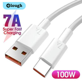 Dây cáp USB Type C Elough 7A 100W Điện thoại di động Sạc nhanh Cáp dữ liệu USB C