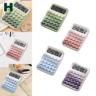 Công tắc cơ máy tính cầm tay 15 nghiêng màn hình phím tròn retro hiển thị để tính số cơ bản nhỏ gọn
