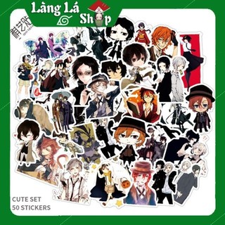 Miếng dán Sticker Anime/Manga Bungou Stray Dog trọn bộ 50 hình - In rõ ràng sắc nét khó tróc