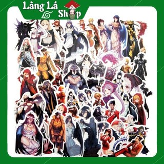 Miếng dán Sticker Anime Manga Overlord trọn bộ 50 hình - In rõ ràng sắc nét khó tróc