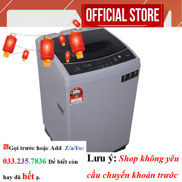 Máy giặt Midea 9.5Kg MAS9501(SG) - Lồng đứng, Công nghệ giặt hơi nước, Tiết kiệm điện và nước