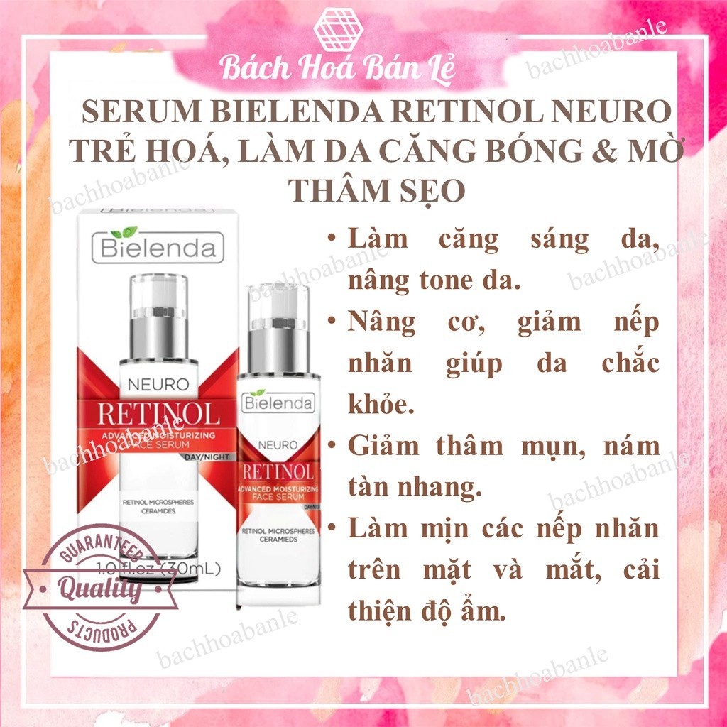 Serum Bielenda Neuro Retinol phục hồi da lão hóa làm mịn nếp nhăn 30ml