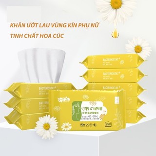 Khăn ướt vệ sinh vùng kín phụ nữ và nam chiết xuất từ tinh chất hoa cúc và lô hội