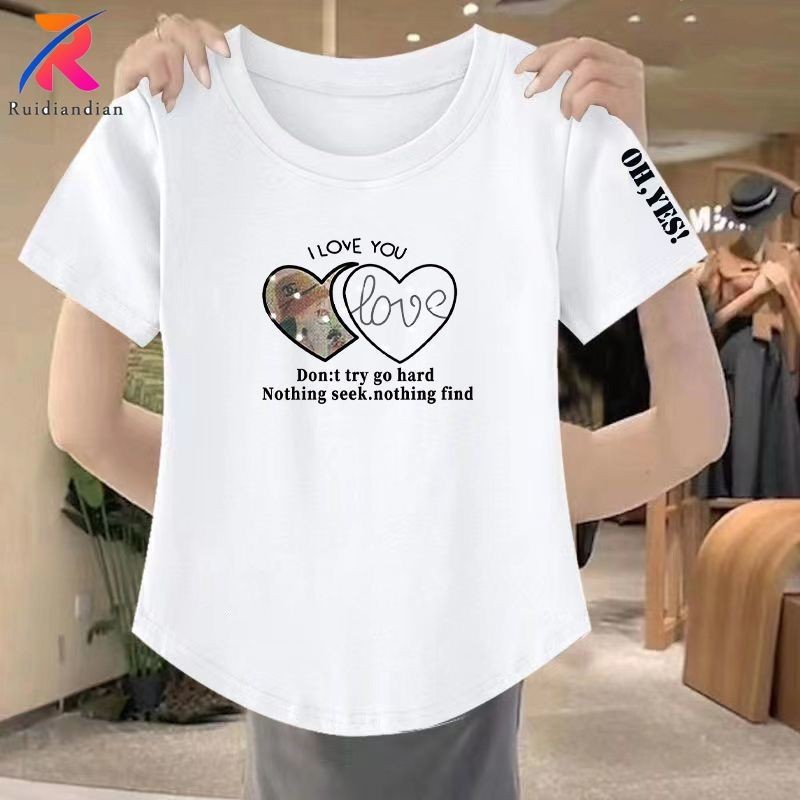 Áo thun nữ KRECOO cổ tròn form rộng phong cách Ruidian thời trang 2023