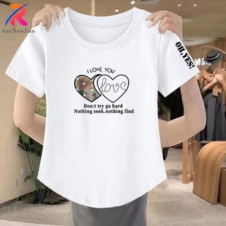 Áo thun nữ cổ tròn Ruidian Summer Loose Top 2023 Áo thun INS phổ biến mới