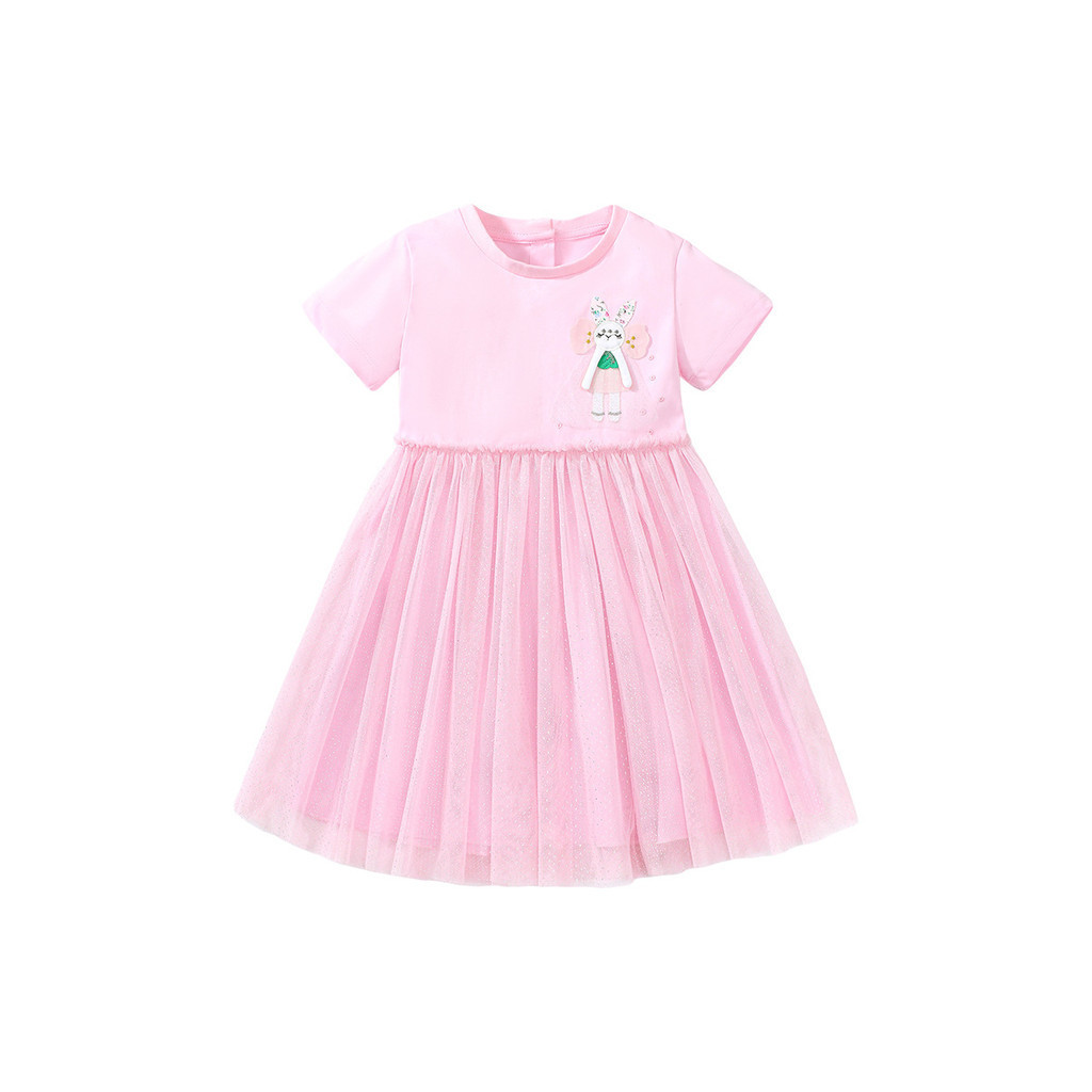 Đầm Công Chúa Tay Dài Chất Liệu cotton Thêu Họa Tiết Xinh Xắn Cho Bé Gái