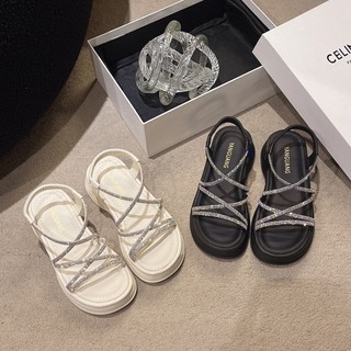 Sandan quai xéo đính đá bling bling nổi bật,đế 4cm hàng QCCC fullbox SD297 ANN_Official