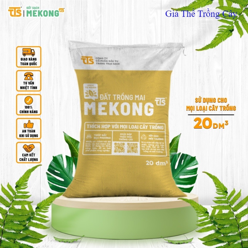 Đất Trồng Mai Mekong TTS bao 20dm3 | Giá Thể Trồng Cây