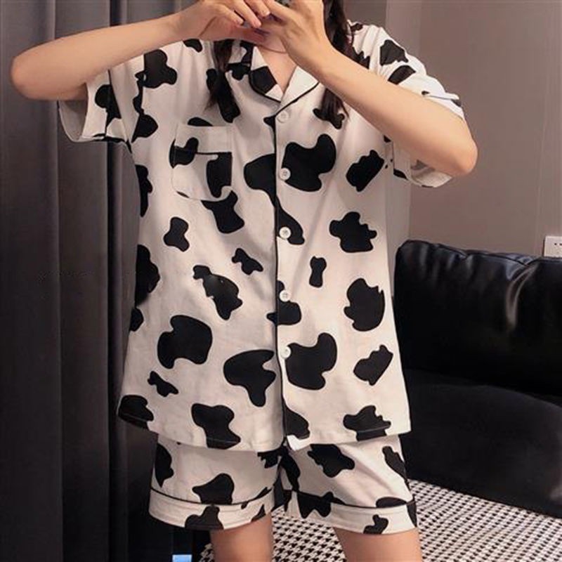 Phong Cách Hàn Quốc Bộ Đồ Ngủ Tươi Cho Nữ Mùa Hè Quần Short Tay Ngắn Cardigan Size Lớn Nhật Bản Mặc Ở Nhà Bộ Đồ Hai Mảnh Bộ Đồ Ngủ Ins | BigBuy360 - bigbuy360.vn