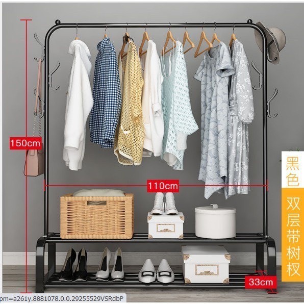 Giá Treo Quần Áo Kệ Treo Quần Áo Kim Loại Đơn Giản Chắc Chắn Tiện Lợi 2 Giàn Phơi 2 Tầng | BigBuy360 - bigbuy360.vn