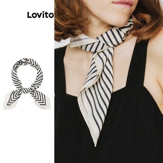 Khăn quàng cổ Lovito họa tiết màu trơn thường ngày cho nữ L63AD284 (màu đen)