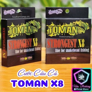 Cuộn 150m dây câu cá pe toman strongest x8 chính hãng