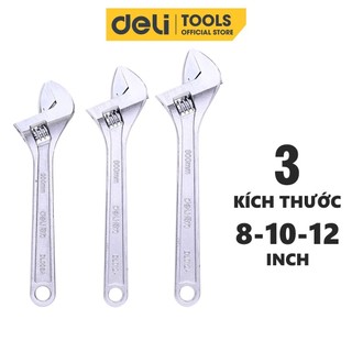 Mỏ Lết Đa Năng 8-10-12 Inch Deli Cao Cấp Chính Hãng - Chất Liệu Thép Cacbon Siêu Bền