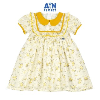 Đầm bé gái họa tiết Nhí Vàng Cổ Sen cotton hạt - AICDBG0FJL0D - AIN Closet