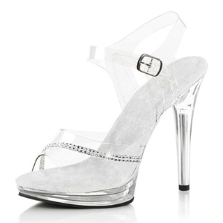 Giày Sandal Cao Gót Mẫu Chất Lượng Cao Sàn Diễn Giày Nữ Trong Suốt Chống Thấm Nước Cực Giày Khiêu Vũ Stiletto Giày Pha Lê 12CM Dép Gót Siêu Cao