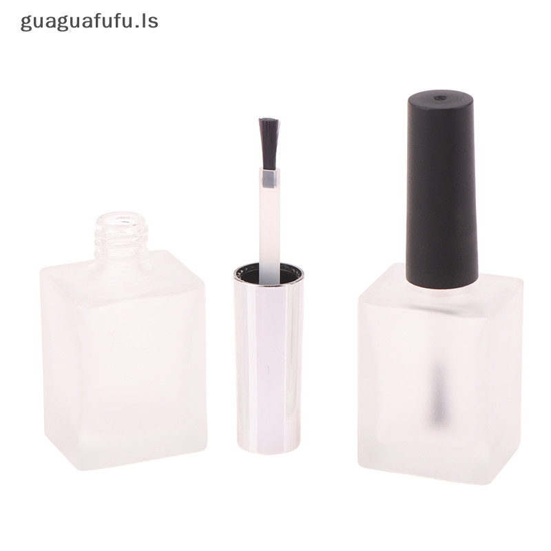 Guaguafufu 15ml Chai sơn móng tay tròn mờ rỗng có bàn chải di động Hộp đựng móng tay nghệ thuật thủy tinh Chai dầu móng tay chống ánh sáng ls