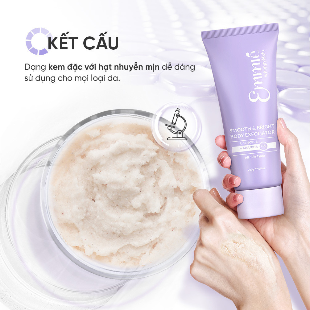 Ảnh 7 của Tẩy Tế Bào Chết Làm Sáng Da Toàn Thân Emmié by HappySkin Smooth & Bright Body Exfoliator 200g
