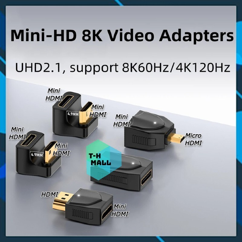 Bộ Chuyển Đổi Nối Dài Hướng Góc Lên Xuống Cáp Mini Micro HDMI 8K 60Hz 2.1 Đầu Đực Sang Cái 48Gbps Hỗ Trợ 4K 120Hz PKCN