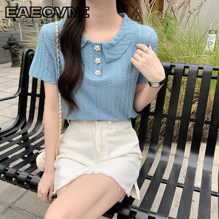 EAEOVNI áo phông áo thun nữ croptop baby tee Fashion Korean hàn quốc Hàn Phong WTX2440A87 15Z240409