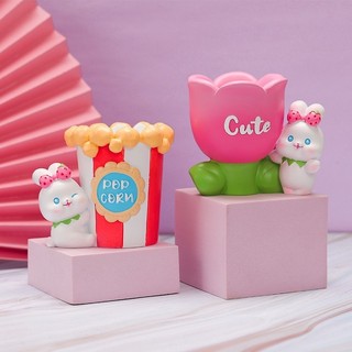 Hoạt Hình Dễ Thương Dâu Thỏ Đựng Bút Để Bàn Lưu Trữ Nhựa Thủ Công Sáng Tạo Quà Tặng Sinh Viên Quà Tặng Hỗn Hợp Lô