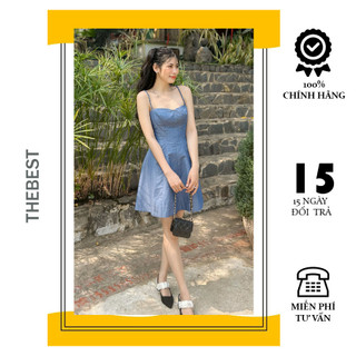 Đầm xòe 2 dây demin the best kdd007