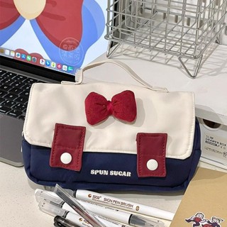 Dễ Thương Nơ Dung Tích Lớn Hộp Đựng Bút Chì Di Động Nhiều Lớp Văn Phòng Phẩm Túi Bảo Quản Đa Năng Sinh Viên Bút Chì