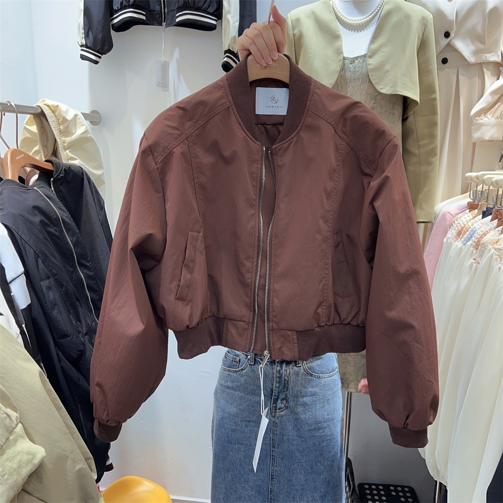 Stand Collar Versatile Jacket High-end Short Jacket Loose Baseball Jacket Casual Slimming New Autumn