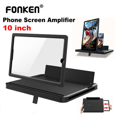Bộ khuếch đại màn hình điện thoại di động Fonken Bộ khuếch đại kính lúp 10 inch HD Series Lười đứng cho điện thoại thông minh