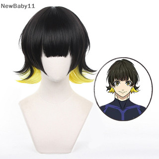 NewBaby Anime Blue Lock Bachira Meguru Cosplay Wig Men Heat Resistant Wig Carnival Props VN