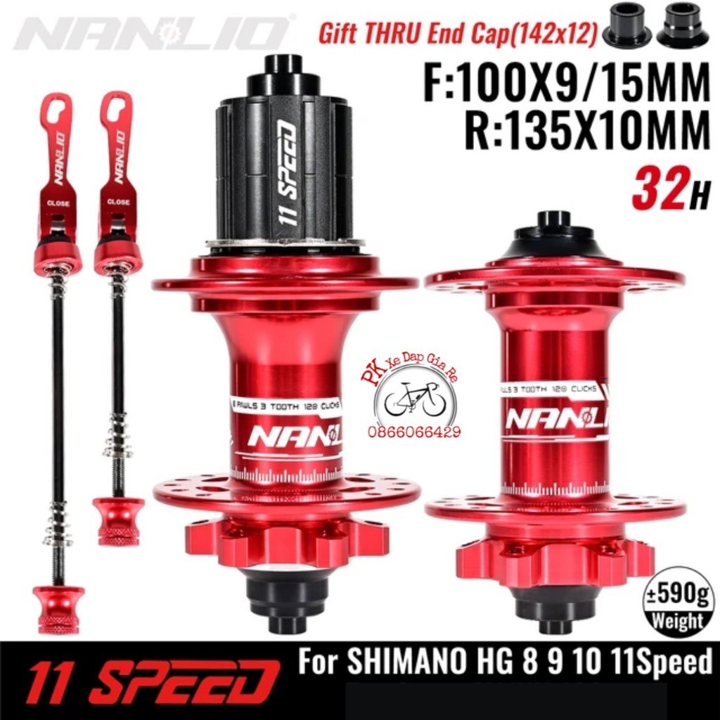 Hub NanLio XM820 4in1 hỗ trợ QR và TA, Moay ơ xe đạp líp thả cối nổ to siêu trớn, Đùm líp thả chạy bạc đạn siêu bon