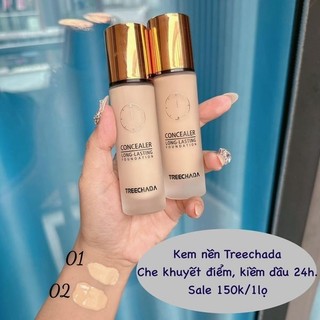  Kem Nền TREECHADA Thái Lan  Che Khuyết Điểm Dạng Lỏng 24 Giờ Lâu Trôi Dưỡng Ẩm Kiểm Soát Dầu Chính Hãng 