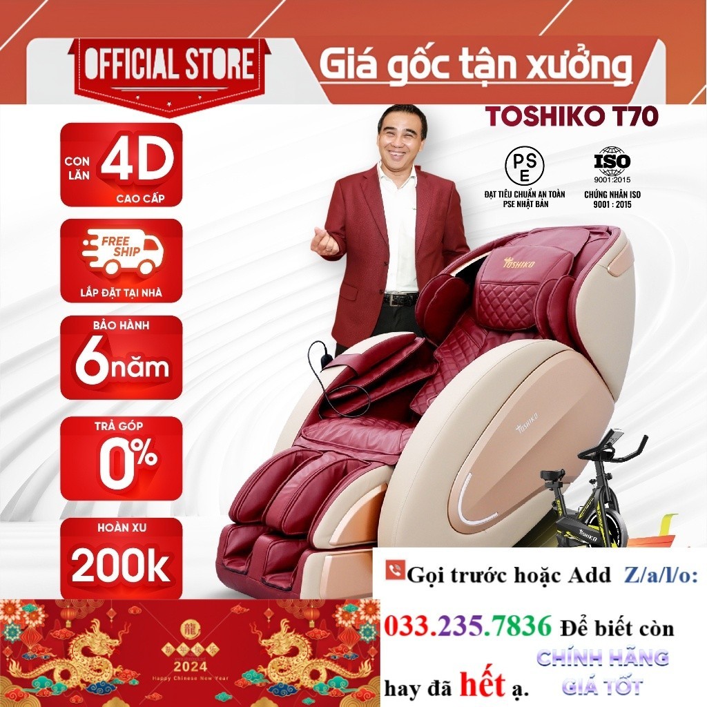 R.ẻ> [Tặng xe đạp X9] Ghế Massage Đa Năng Toshiko T70
