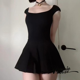 Hannie-nữ Thắt Lưng Chắc Chắn Slim Fit Mùa Hè Váy Chữ A